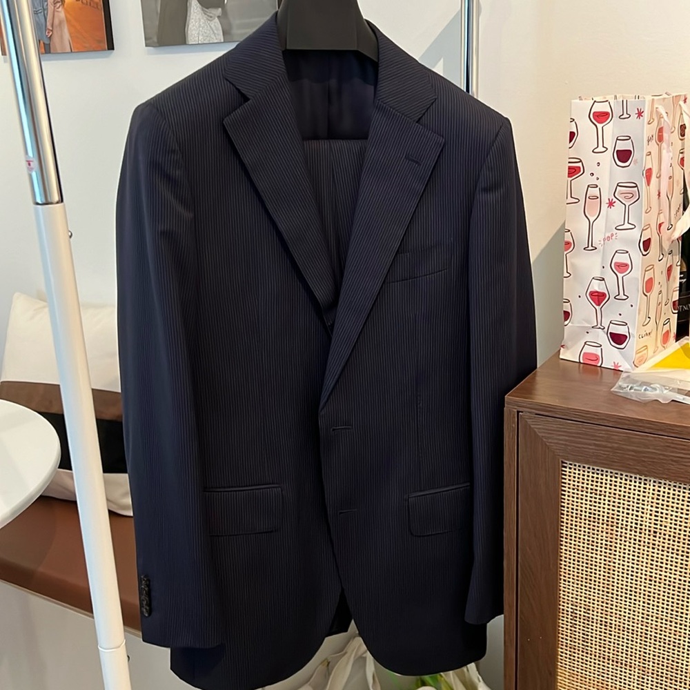 Suitsupply Lazio Navy Pinstripe Suit
